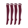 thumbnail image 1 of Lovely Annie Women's 4 Pairs Super Soft Incredible Durable Thigh High Cotton Boot Socks JMYP1023 Size 2-6Wine 4p1c7, 1 of 6