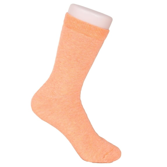 Lovely Annie Women's 4 Pairs Thick Wool Blend Boot Socks Crew Solid Color Size 7-9(Orange)