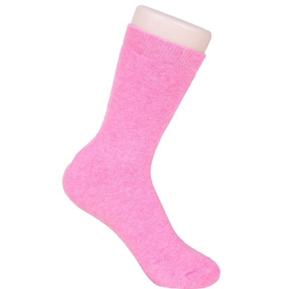 Lovely Annie Women's 4 Pairs Thick Wool Blend Boot Socks Crew Solid Color Size 7-9(Pink)