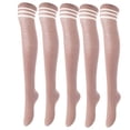 thumbnail image 1 of Lovely Annie Women's 5 Pairs Over Knee High Thigh High Cotton Boot Socks Size 6-9Khaki 5p1c4, 1 of 5