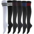 thumbnail image 1 of Lovely Annie Women's 6 Pairs Over-the-Knee Thigh High Knee High Cotton Socks Size 6-9, 1 of 4