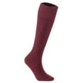thumbnail image 1 of Lovely Annie Women's Girl's 3 Pairs Stylish Knee High Wool Socks. Lightweight, Cozy, Thick, Warm, Breathable & Absorbent Size 2.5-7 HR157237 (Wine), 1 of 7