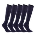 thumbnail image 1 of Lovely Annie Women's Girl's 5 Pairs Stylish Knee High Wool Socks. Lightweight, Cozy, Thick, Warm, Breathable & Absorbent Size 2.5-7 HR157237 (Purple), 1 of 2