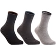 thumbnail image 1 of Lovely Annie Womens 3 Pairs Wool Blend Crew Socks HR1612 Casual Solid Size 6-9, 1 of 9