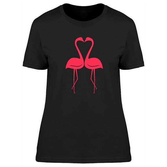Lovely Art Flamingo Couple T-Shirt Women -Image by Shutterstock, Female Medium