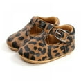 thumbnail image 1 of Lovely Baby Boy Leopard PU Leather Non-slip Soft Sole Toddler First Walking Shoes, 1 of 7