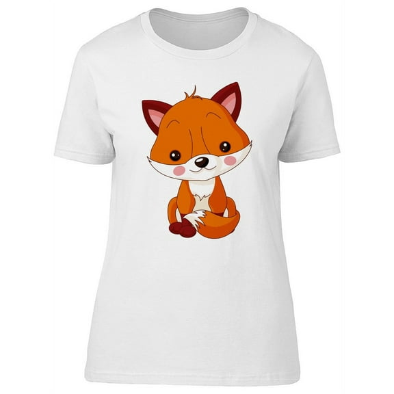 Lovely Baby Fox Cartoon T-Shirt Women -Image by Shutterstock, Female XX-Large