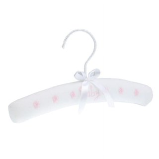 Cream Baby Clothes Hanger Set Decorated With Ribbon, Padded Hanger