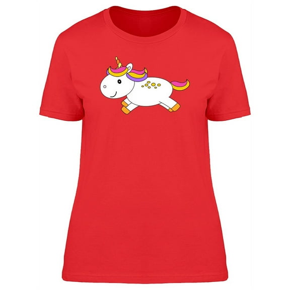 Lovely Baby Unicorn Cartoon T-Shirt Women -Image by Shutterstock, Female Medium