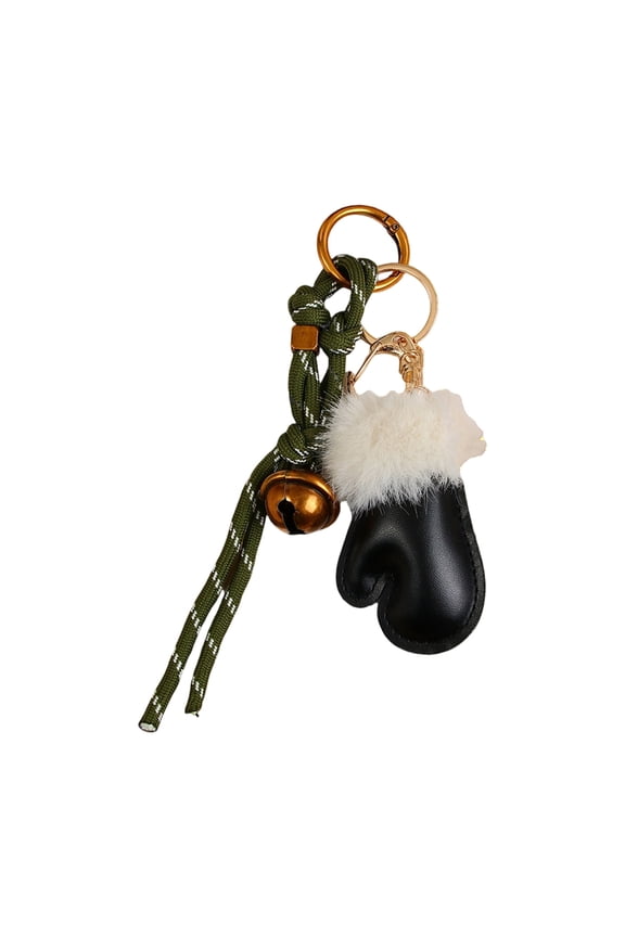 Lovely Bag Charm Pendant Keyring Bells Gloves Braided Rope Keychain Bag Charm for Backpack Purse Handbag Decorations