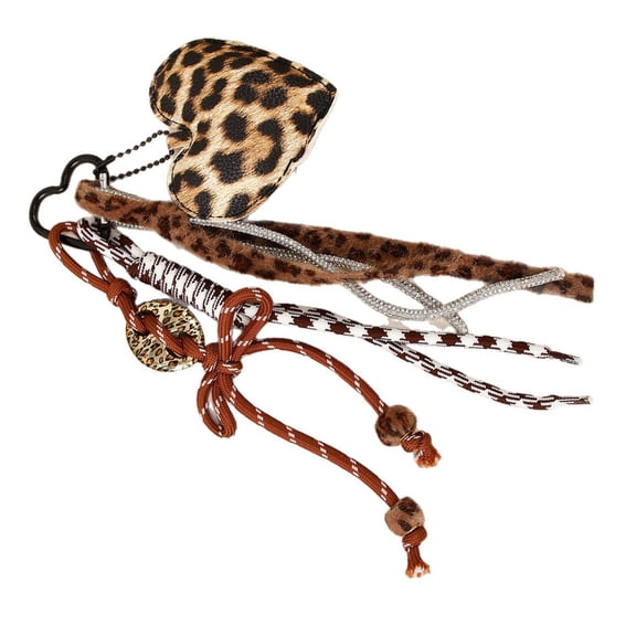 Lovely Bag Charm Pendant Keyring Heart Bowknot Braided Rope Keychain Bag Charm for Backpack Purse Handbag Decoration