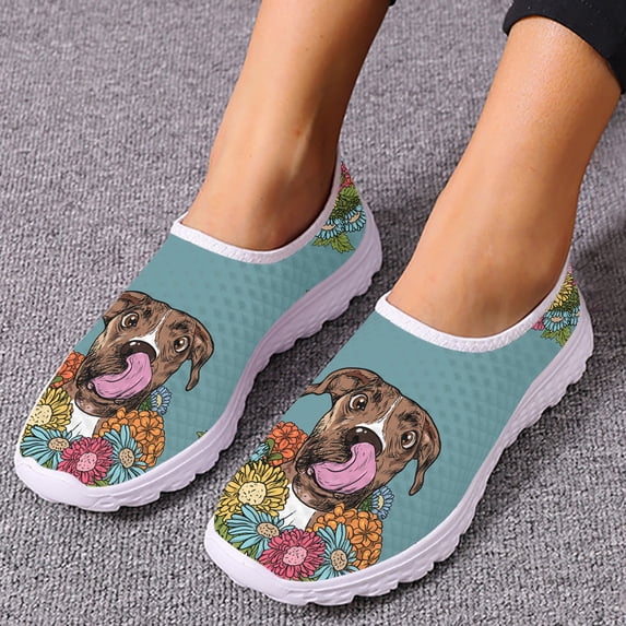 Lovely Beagle Labrador Flower Design Lightweight Breathable Shoes Pet Dog Print Casual Shoes Platform Sneakers