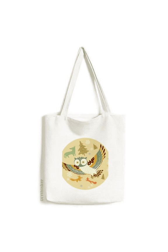 Lovely Birds Owls Floral Patterns Tote Canvas Bag Shopping Satchel Casual Handbag