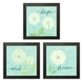 thumbnail image 1 of Lovely Blue-Green and Cream Dream, Hope and Wish Dandelion Prints by Noonday Design; Floral Decor; Three 12x12in Black Framed Prints, 1 of 6
