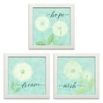 thumbnail image 1 of Lovely Blue-Green and Cream Dream, Hope and Wish Dandelion Prints by Noonday Design; Floral Decor; Three 12x12in White Framed Prints, 1 of 6