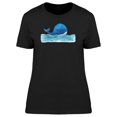 thumbnail image 1 of Lovely Blue Whale, Watercolor T-Shirt Women -Image by Shutterstock, Female Large, 1 of 2