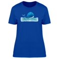 thumbnail image 1 of Lovely Blue Whale, Watercolor T-Shirt Women -Image by Shutterstock, Female Medium, 1 of 2