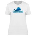 thumbnail image 1 of Lovely Blue Whale, Watercolor T-Shirt Women -Image by Shutterstock, Female Small, 1 of 2