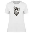 thumbnail image 1 of Lovely Bogo Owl Cartoon Sketch T-Shirt Women -Image by Shutterstock, Female Large, 1 of 2