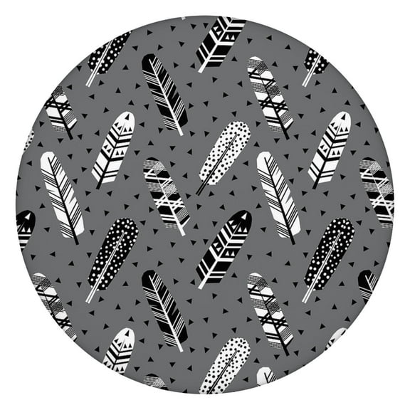 Lovely Bohemian Floral Tablecloth, Stretch Elastic Edge for 56 Inch Round Tables