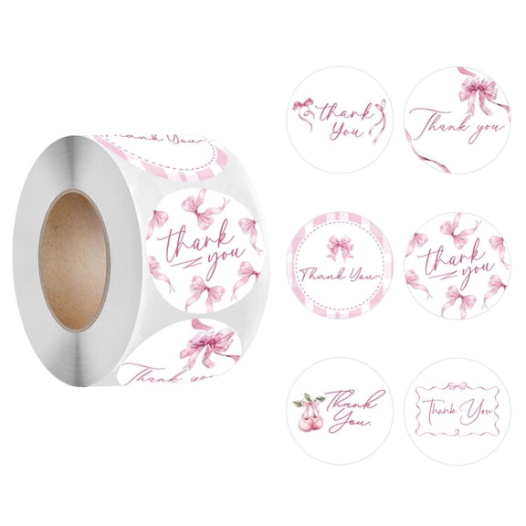 Lovely Bows Decorative Stickers Thank You Labels for Packaging Bridal Shower Birthday