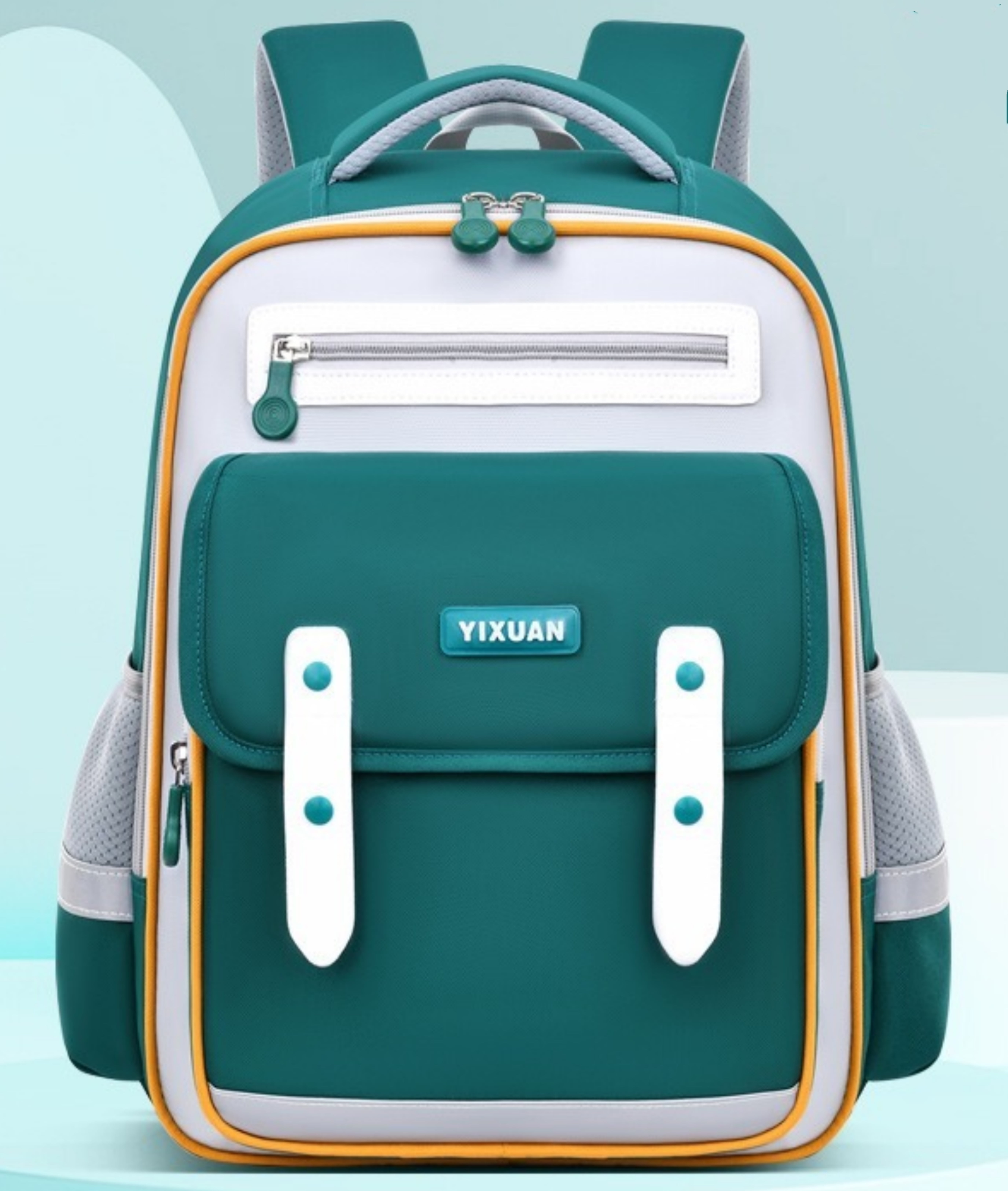 Boys Backpack School Bag for Students Kids Book Bag with Multiple Pockets Splash-proof Children's Backpack（16.5inch Green）