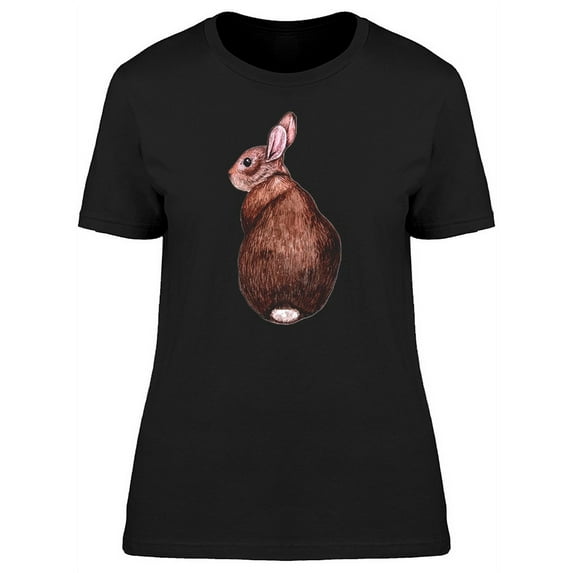 Lovely Brown Furry Rabbit T-Shirt Women -Image by Shutterstock, Female Large