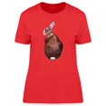 thumbnail image 1 of Lovely Brown Furry Rabbit T-Shirt Women -Image by Shutterstock, Female Small, 1 of 2