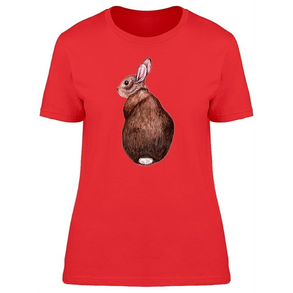 Lovely Brown Furry Rabbit T-Shirt Women -Image by Shutterstock, Female Small