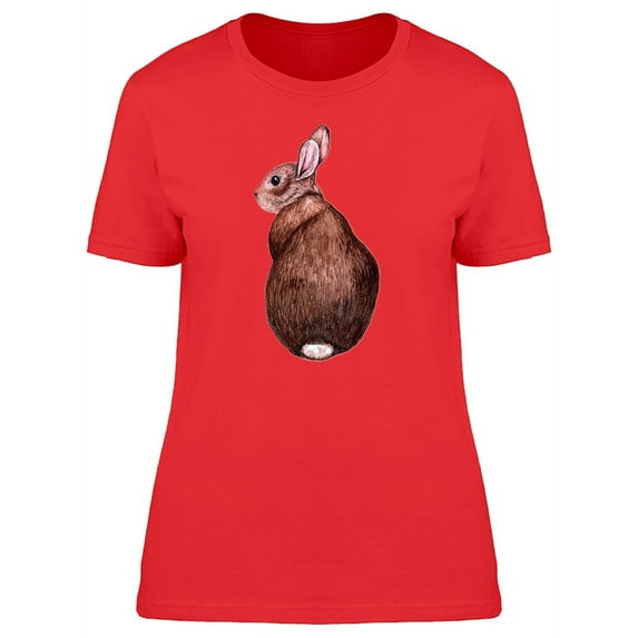 Lovely Brown Furry Rabbit T-Shirt Women -Image by Shutterstock, Female Small