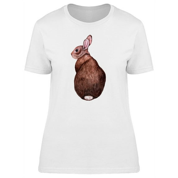 Lovely Brown Furry Rabbit T-Shirt Women -Image by Shutterstock, Female XX-Large