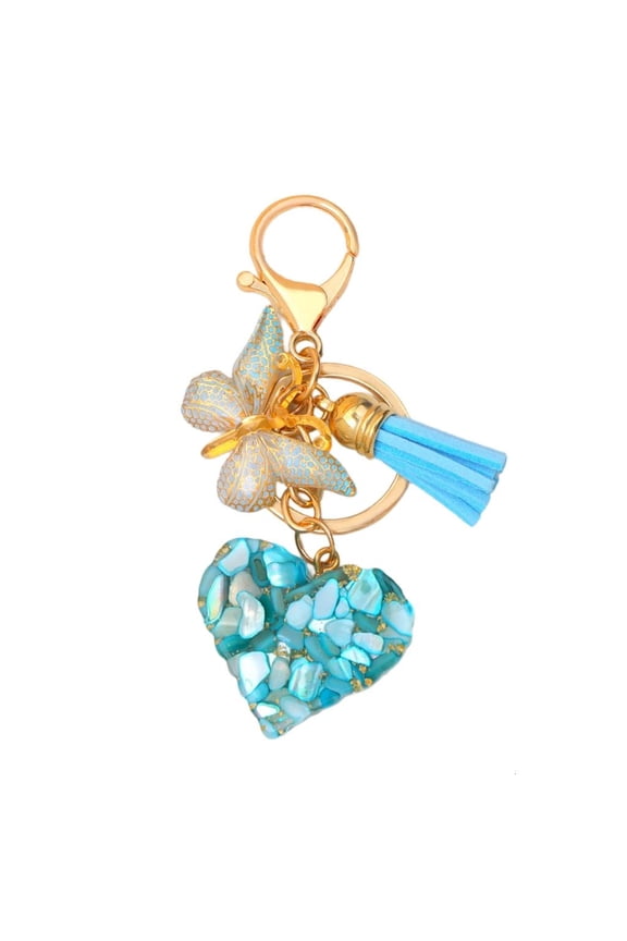 Lovely Butterfly Keyholders Heart Keychain Bag Charm Ornament Car Key Chains
