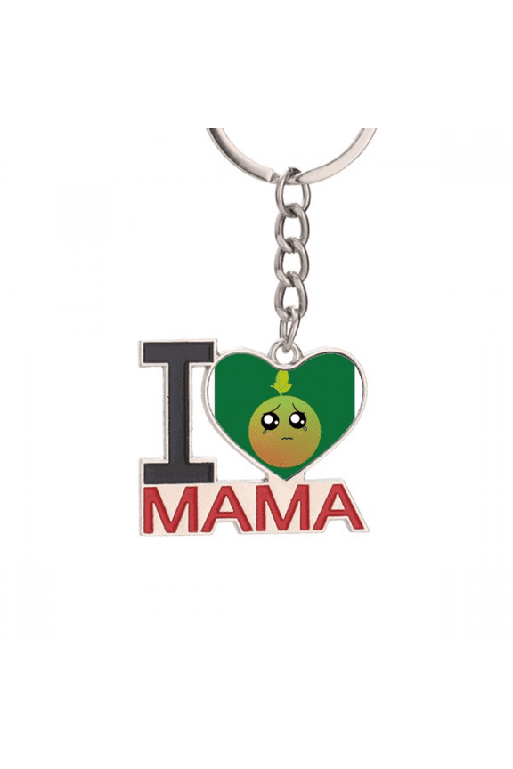 Lovely Cartoon Cry Orange Face Keychain Metal Keyring Holder Love MAMA Mother