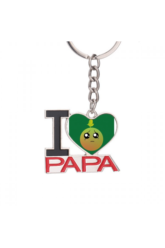 Lovely Cartoon Cry Orange Face Keychain Metal Keyring Holder Love PAPA Father