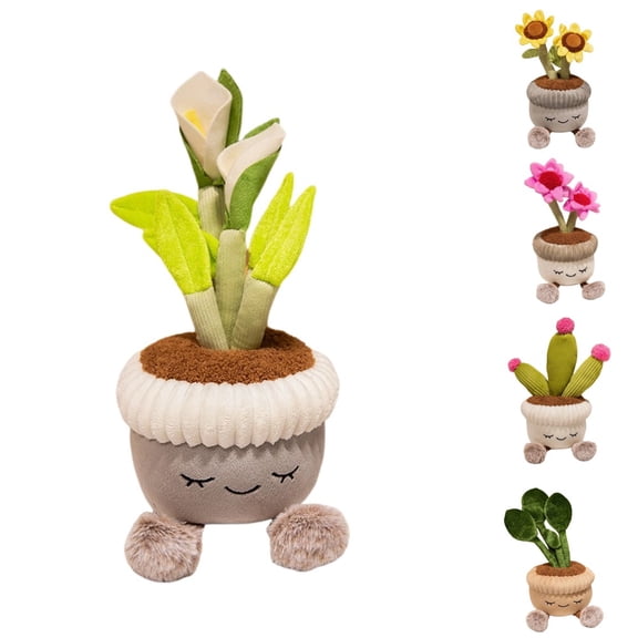 Lovely Cartoon Potted Plant Plush Toy Ornament Doll - Cute Desk Accessory for Girls, Lovely Room Addition, Ideal Birthday Gift Idea for Boys & Girls