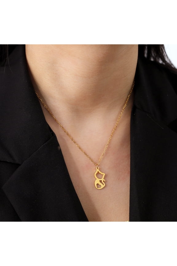 Lovely Cat Kitten Fish 14K Yellow Gold Pendant Necklace for Women Golden Silver Color Animal Neck Chain Jewelry Birthday Gift