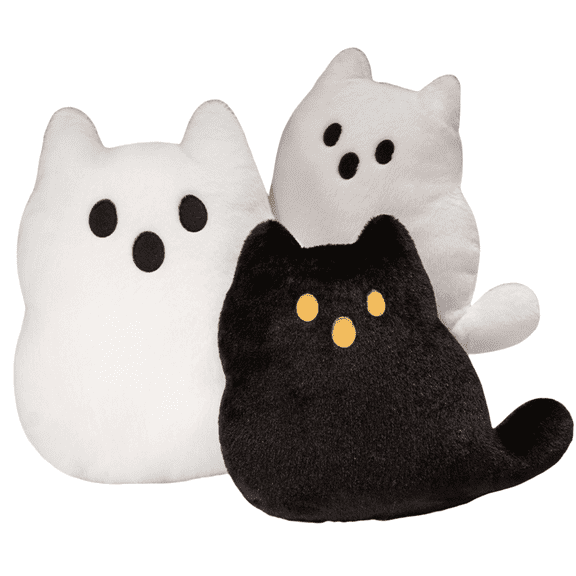 Lovely Cat Plush Toy Soft Squishy Chubby Kitty Pillow Cat Plush Stuffed Animal Toy Pillow Kawaii Cat Shape Design Lumbar Back Cushion Decor