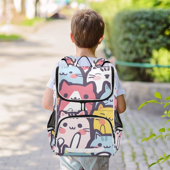 Lovely Cats Backpack Big Laptop Backpack Casual Daypack Quilted Large Capacity Large Bookbags