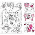 thumbnail image 1 of Lovely Cats Silicone Clear Stamps Happy Valentine's Day Transparent Stamps for Birthday Easter Valentine's Day Cards Making DIY Scrapbooking Photo Album Decoration Paper Craft for DIY, 1 of 7