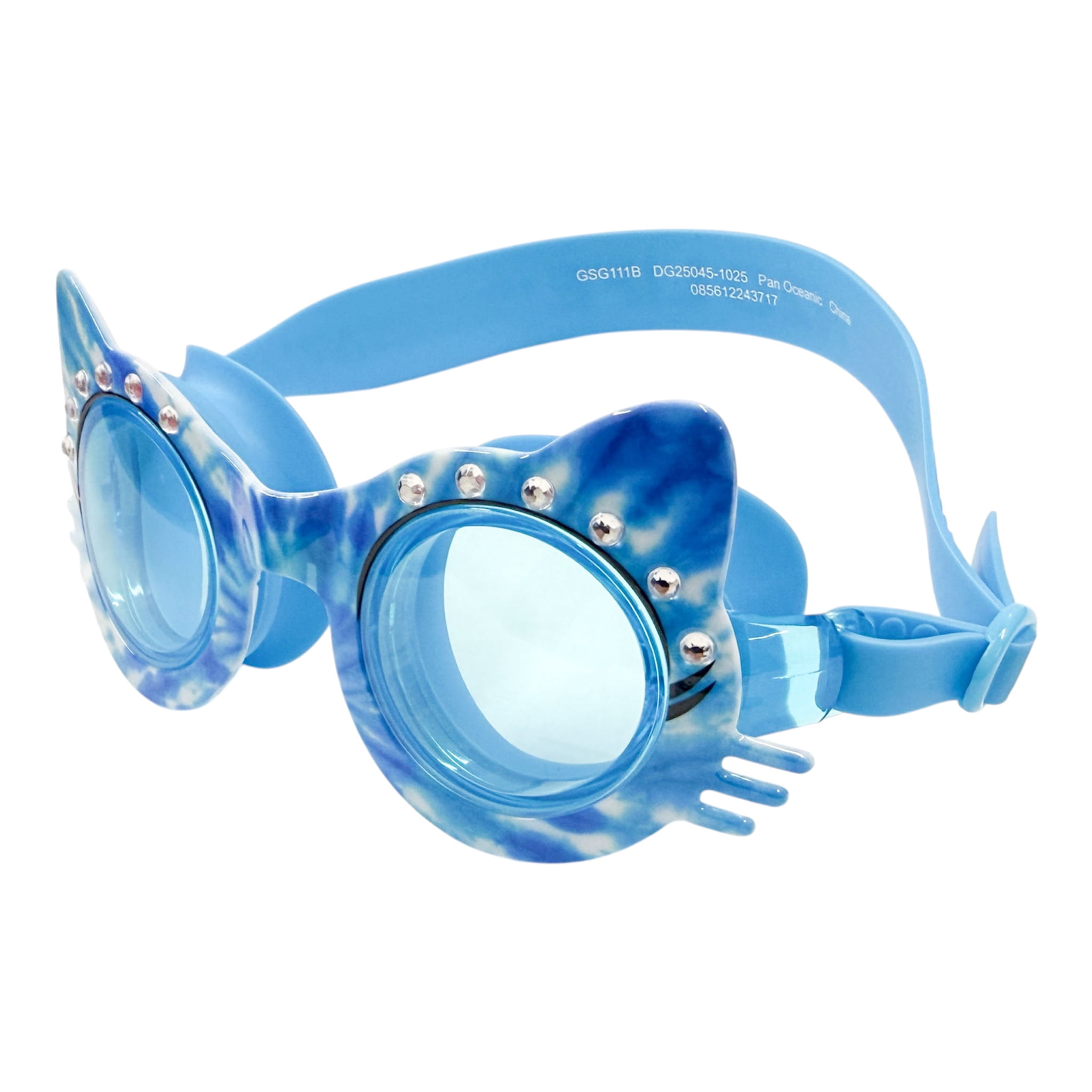 Lovely Cheetah Blue Tye Dye Swim Googles