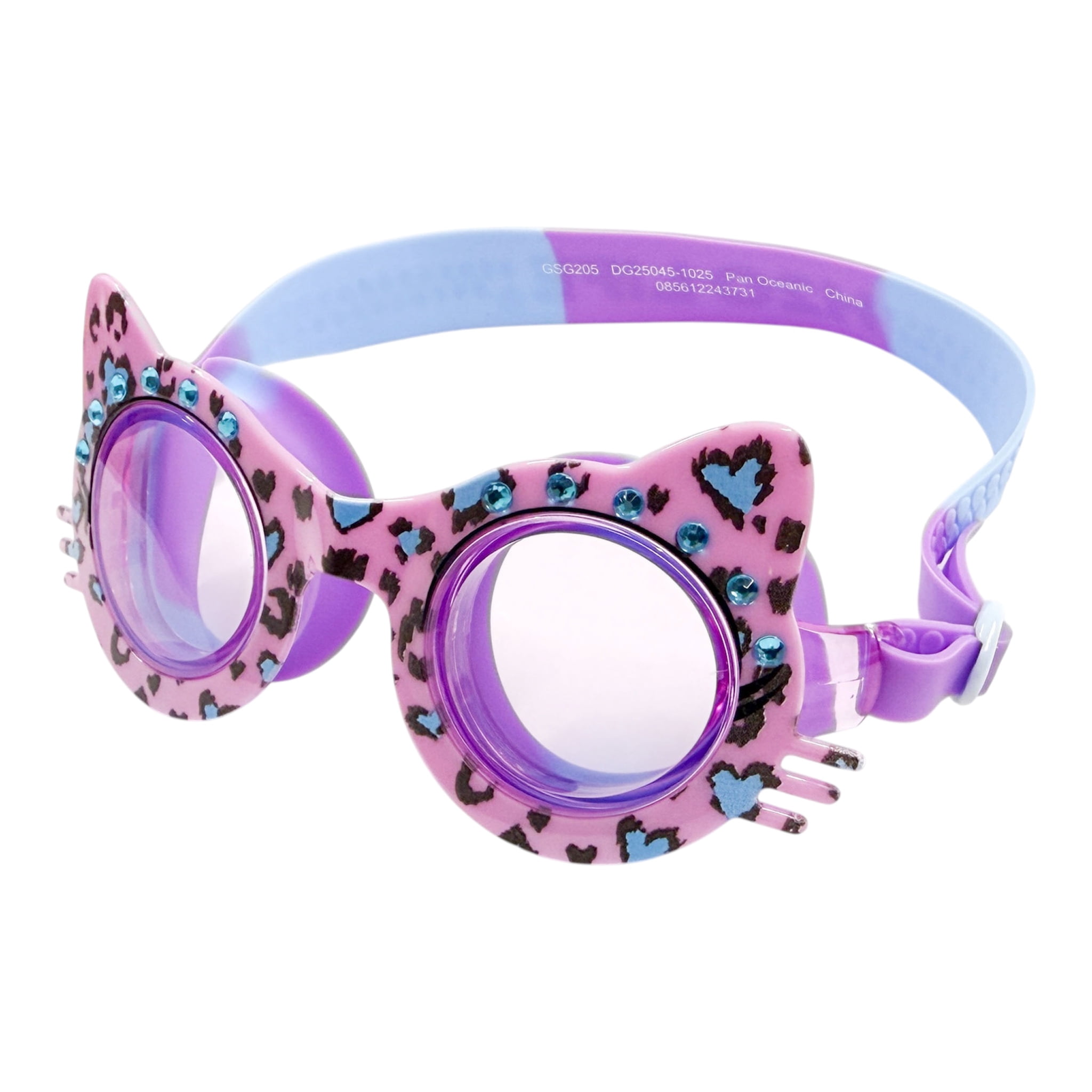 Lovely Cheetah Purple Swim Googles