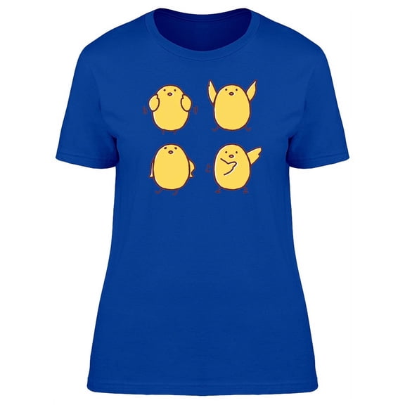 Lovely Chicken Poses Cartoon T-Shirt Women -Image by Shutterstock, Female Small