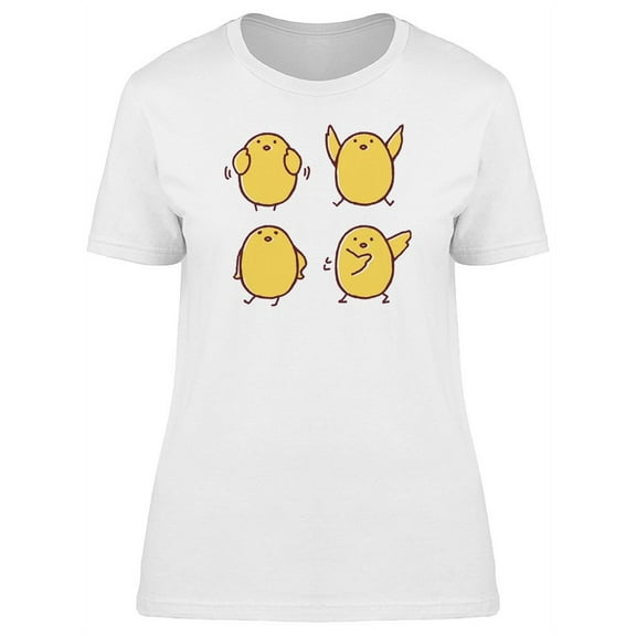 Lovely Chicken Poses Cartoon T-Shirt Women -Image by Shutterstock, Female XX-Large