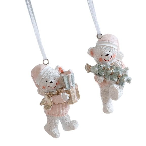 Lovely Christmas Bear Pair Designs for Couple or Collector with Santa Hat and Scarves Adding Festival Decoration