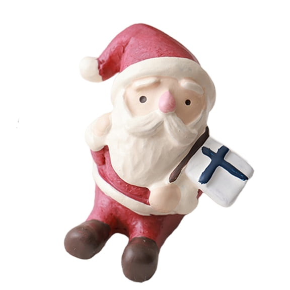 Lovely Christmas Figurines Santa Snowman Resin Statues for Winter Home Decoration Holiday Desktop Display