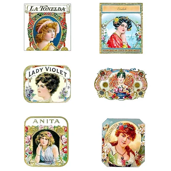 Lovely Cigar Label Ladies Cotton Fabric Collection Free Shipping (2A