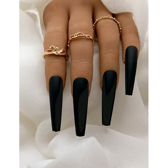 Lovely Claws Matte Black 2XL Press on Nail set
