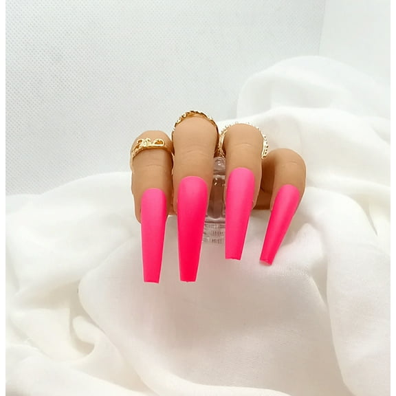 Lovely Claws Matte Hot Pink 2XL Press On Nail set