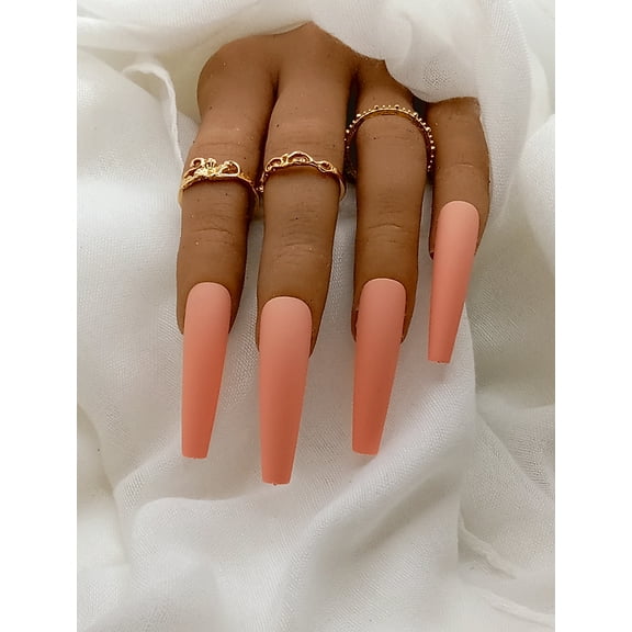 Lovely Claws Matte Peach 2XL Press on Nail set