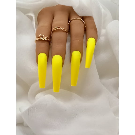Lovely Claws Matte Yellow 2XL Press on Nail set